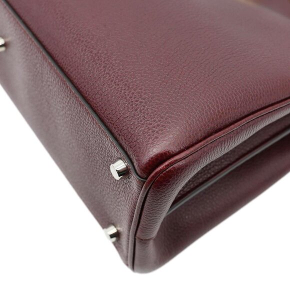 Gucci Zumi Medium Leather Top Handle Shoulder Bag Burgundy 564714 - Picture 7 of 12